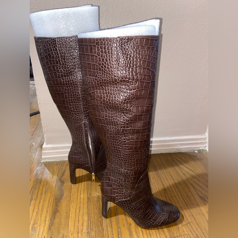 Tall brown croc boots